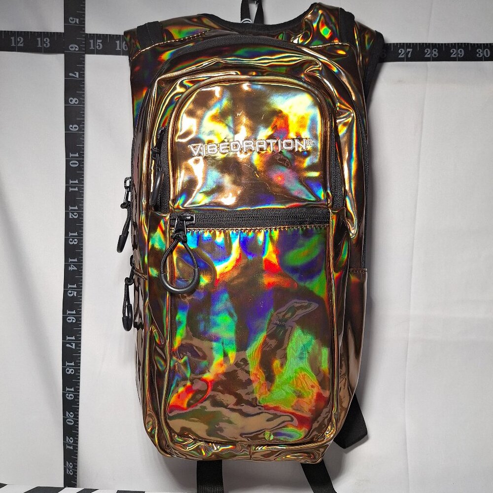 *SALE*NWOT Vibedration Hydration Backpack with bladder, Holographic,Brown/Bronze